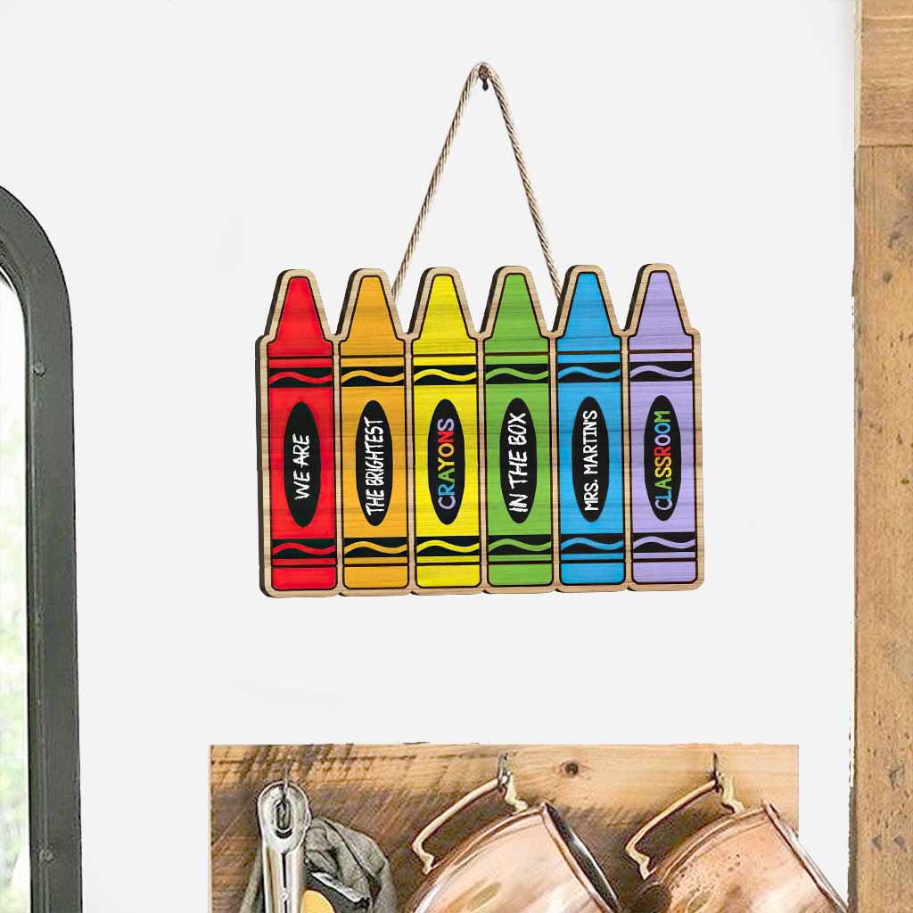 Wir sind die hellsten Buntstifte in der Schachtel – personalisiertes Holzschild für Lehrer