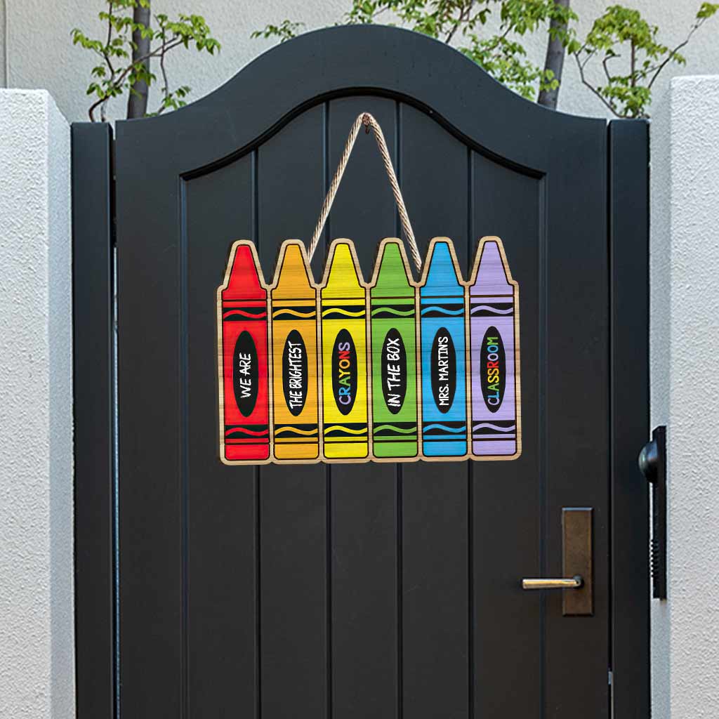 Wir sind die hellsten Buntstifte in der Schachtel – personalisiertes Holzschild für Lehrer
