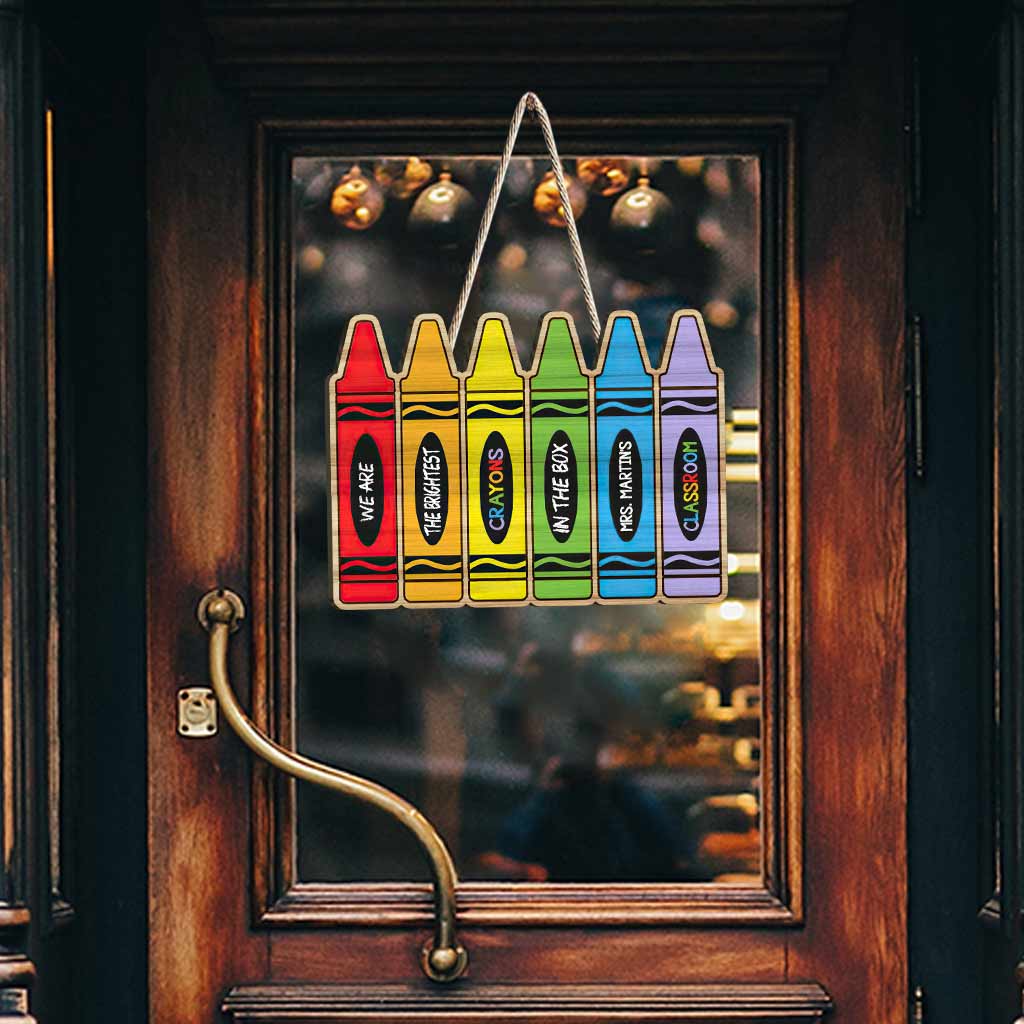 Wir sind die hellsten Buntstifte in der Schachtel – personalisiertes Holzschild für Lehrer