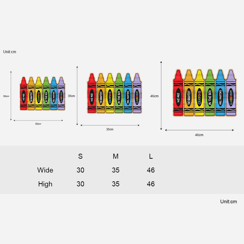 Wir sind die hellsten Buntstifte in der Schachtel – personalisiertes Holzschild für Lehrer