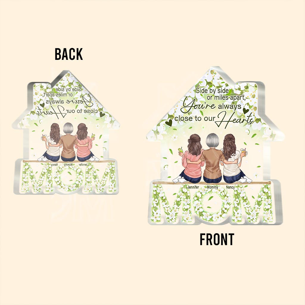 Floral Mom Home – Personalisierte Acrylplakette in individueller Form zum Muttertag