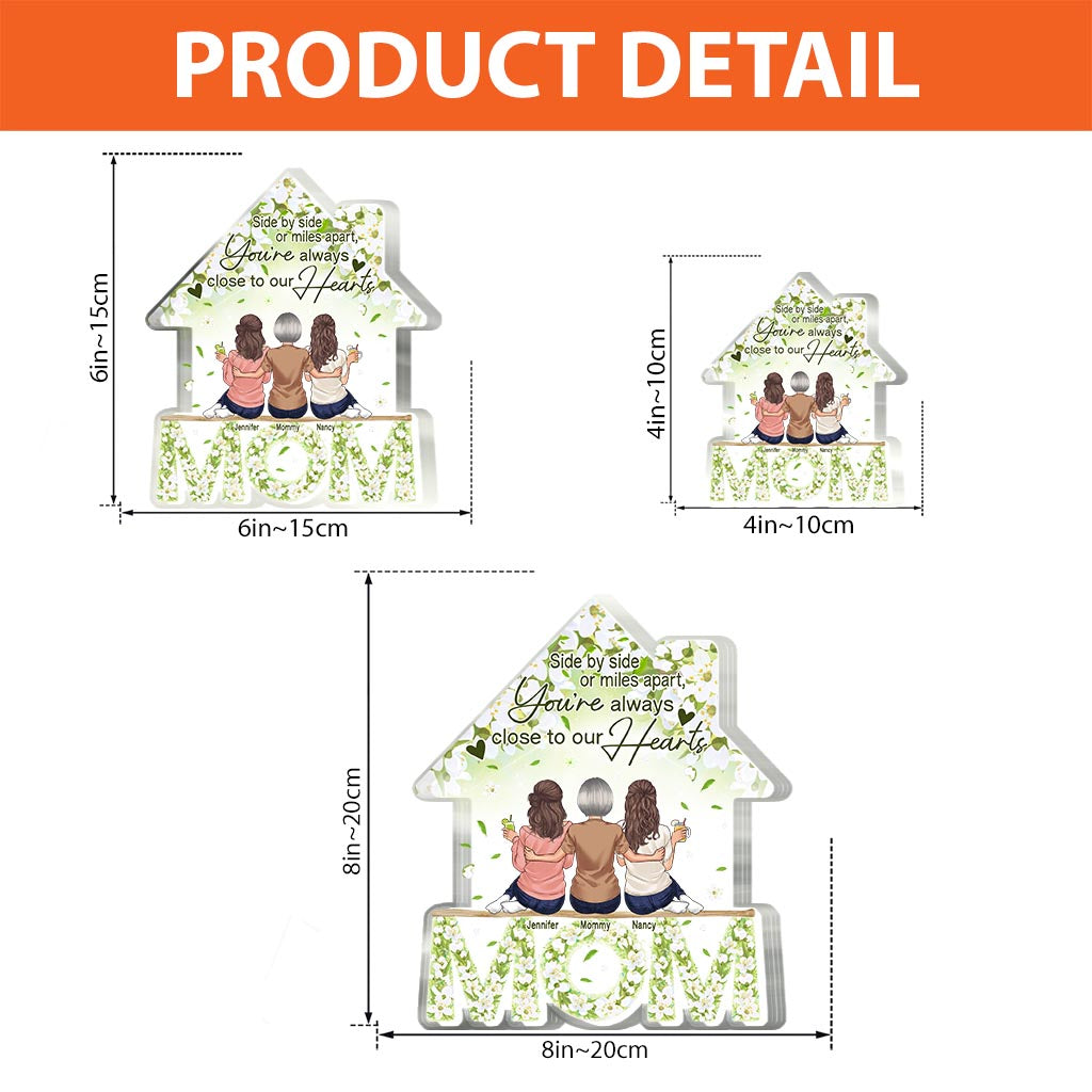 Floral Mom Home – Personalisierte Acrylplakette in individueller Form zum Muttertag