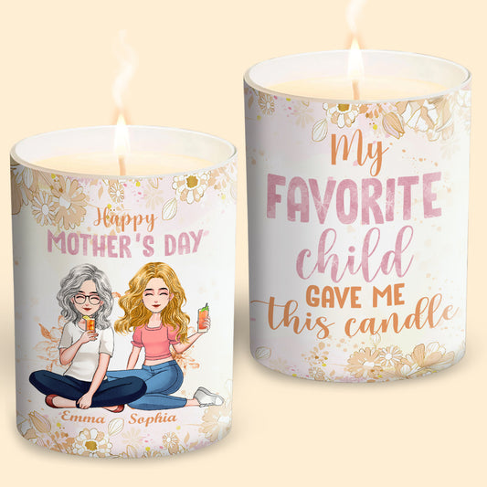 My Favorite Child Gave Me This Candle - Personalized Mother Candle With Wooden Lid