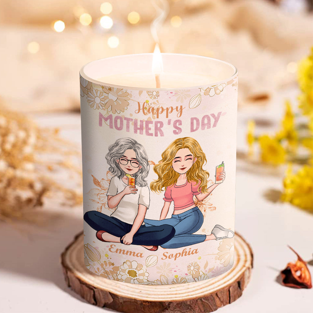 Diese Kerze hat mir mein Lieblingskind geschenkt – personalisierte Mutterkerze mit Holzdeckel