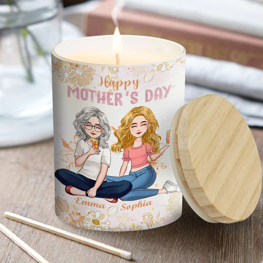 Diese Kerze hat mir mein Lieblingskind geschenkt – personalisierte Mutterkerze mit Holzdeckel