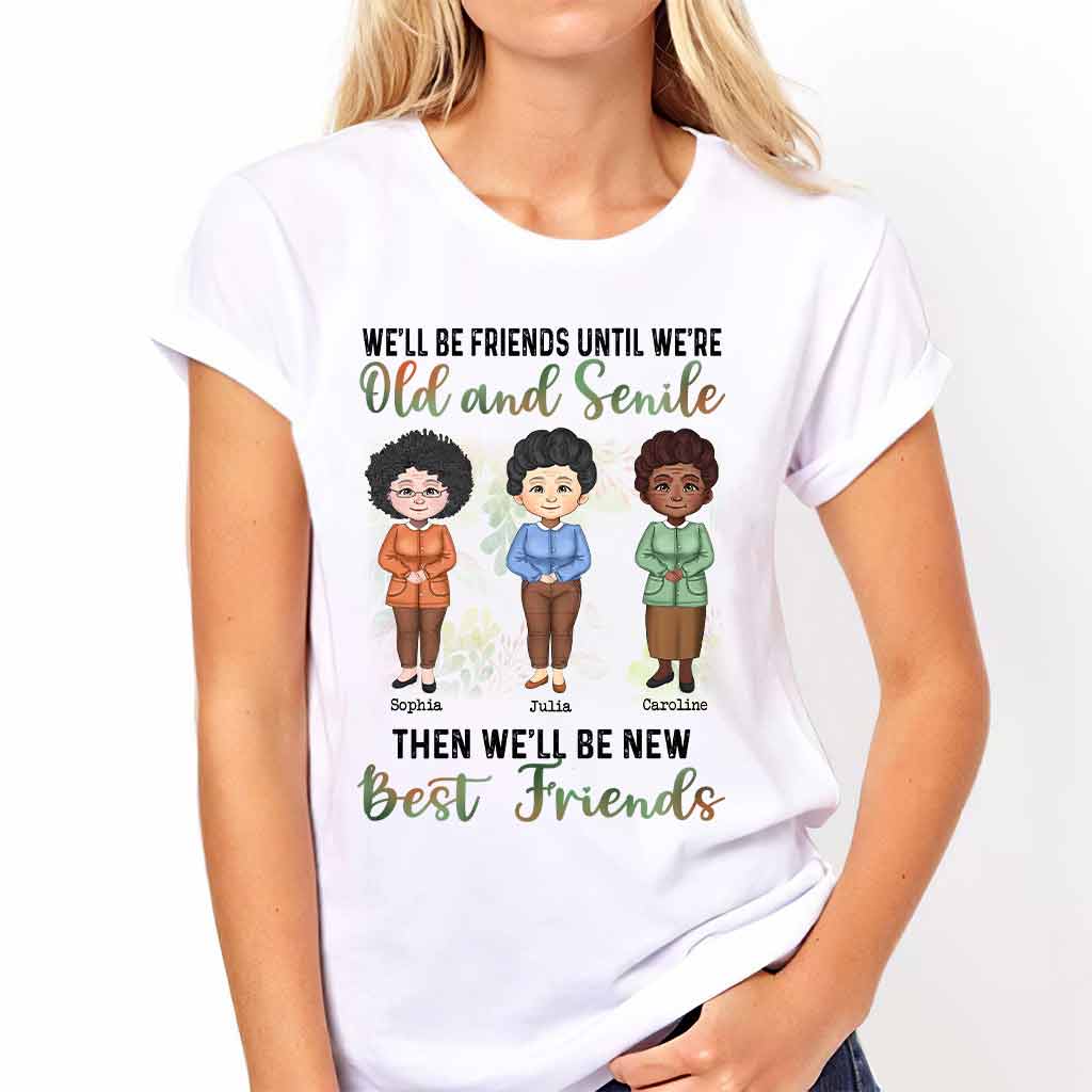Wir bleiben Freunde bis ins hohe Alter – personalisiertes Bestie-T-Shirt und Hoodie