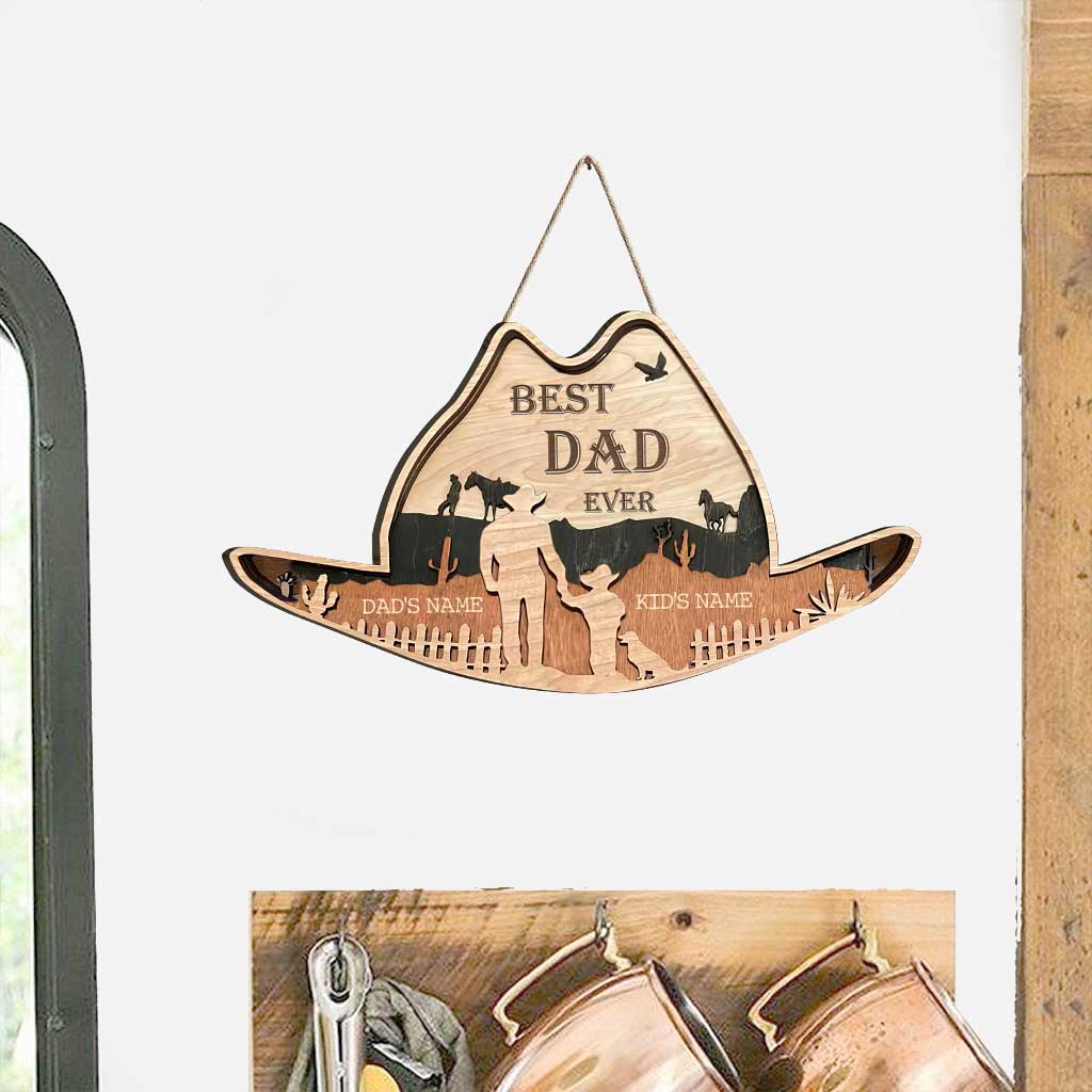 Bester Papa aller Zeiten – Personalisiertes Vatertags-Holzschild mit Pferd