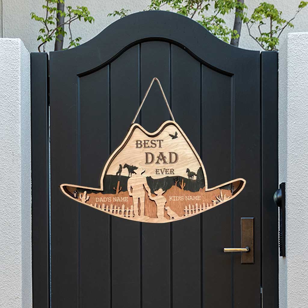 Bester Papa aller Zeiten – Personalisiertes Vatertags-Holzschild mit Pferd