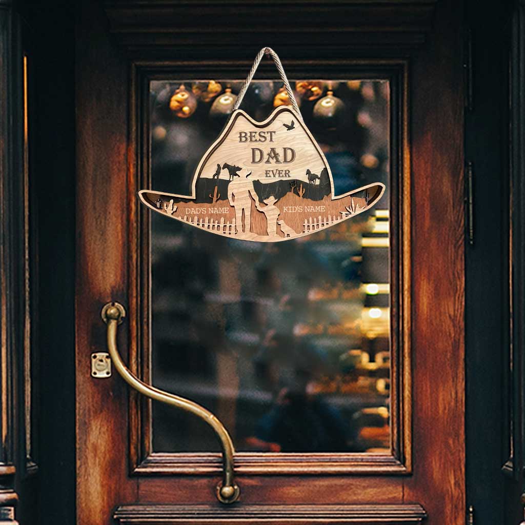 Bester Papa aller Zeiten – Personalisiertes Vatertags-Holzschild mit Pferd