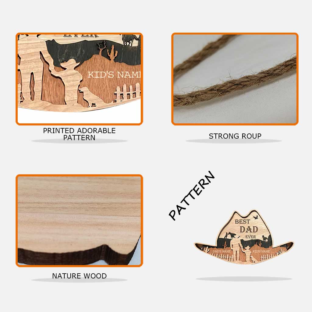 Bester Papa aller Zeiten – Personalisiertes Vatertags-Holzschild mit Pferd