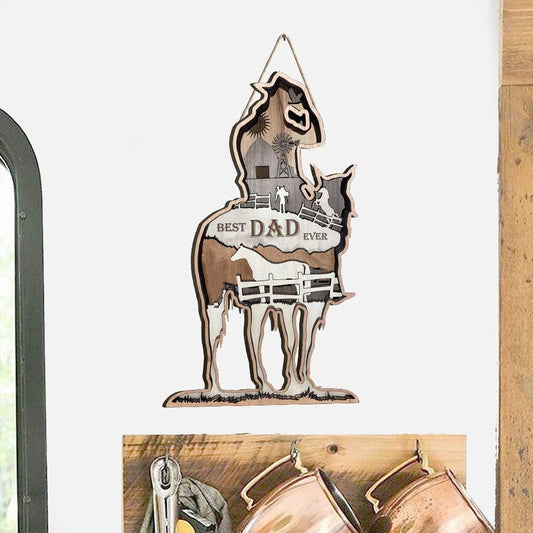 Bester Papa aller Zeiten – Vatertags-Holzschild mit Pferd