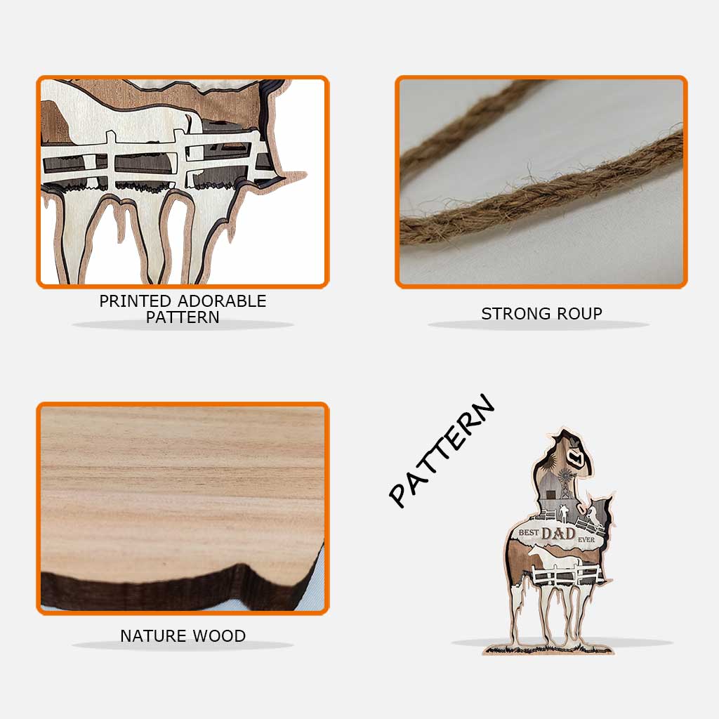 Bester Papa aller Zeiten – Vatertags-Holzschild mit Pferd