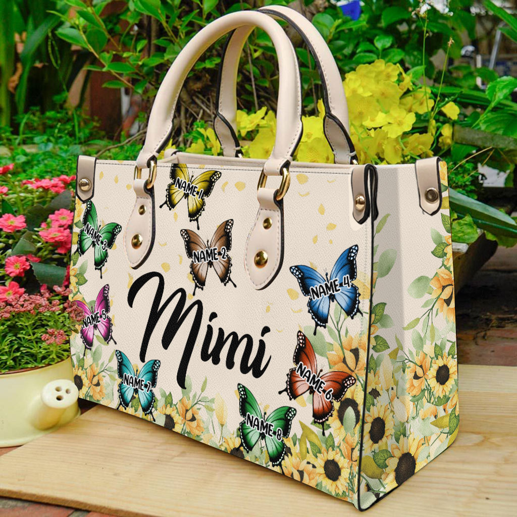 Oma und Kinder – Personalisierte Oma-Lederhandtasche