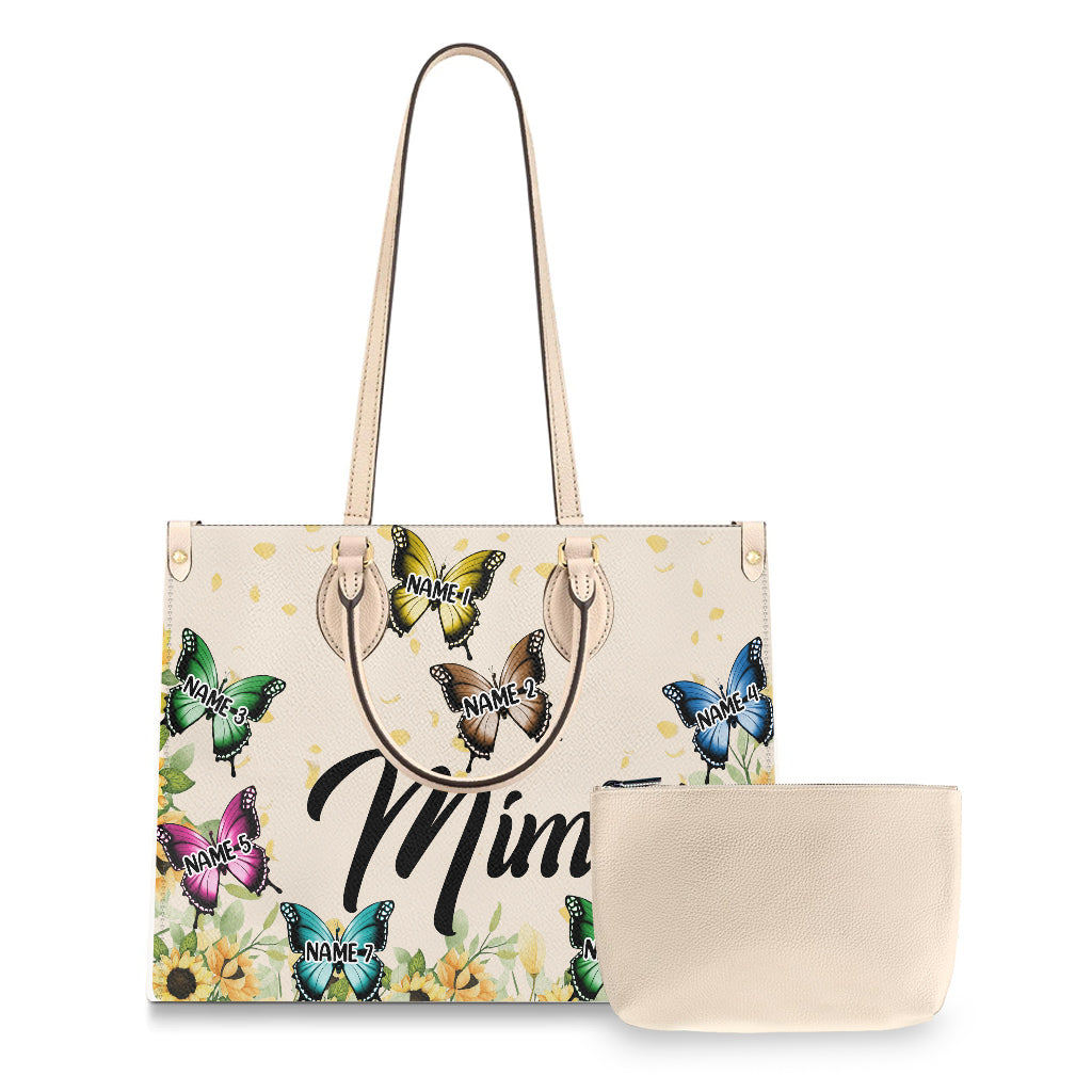 Oma und Kinder – Personalisierte Oma-Lederhandtasche