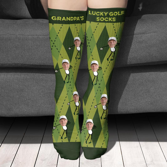 Opas Glücksgolfsocken – Personalisierte Vatertagssocken für Opa