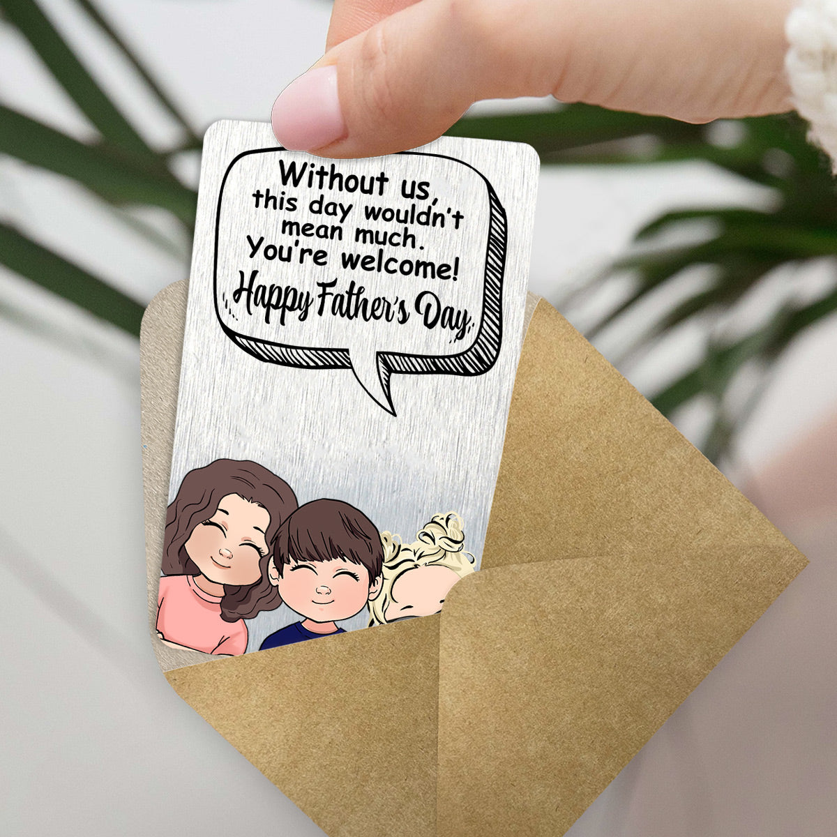 Ohne mich – Geschenk für Papa, Mama – Personalisierte Brieftaschenkarte