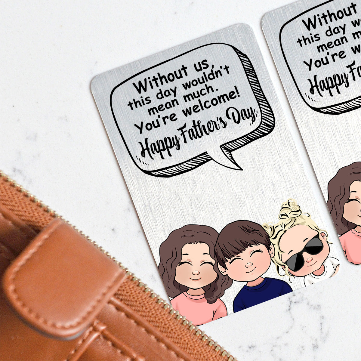 Ohne mich – Geschenk für Papa, Mama – Personalisierte Brieftaschenkarte