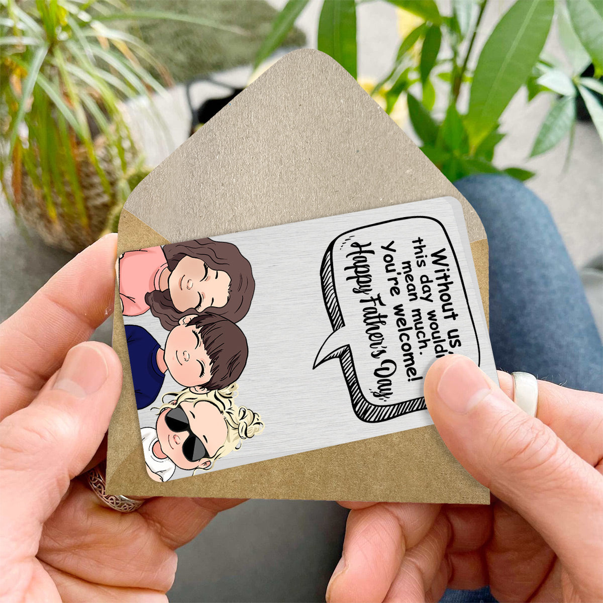 Ohne mich – Geschenk für Papa, Mama – Personalisierte Brieftaschenkarte