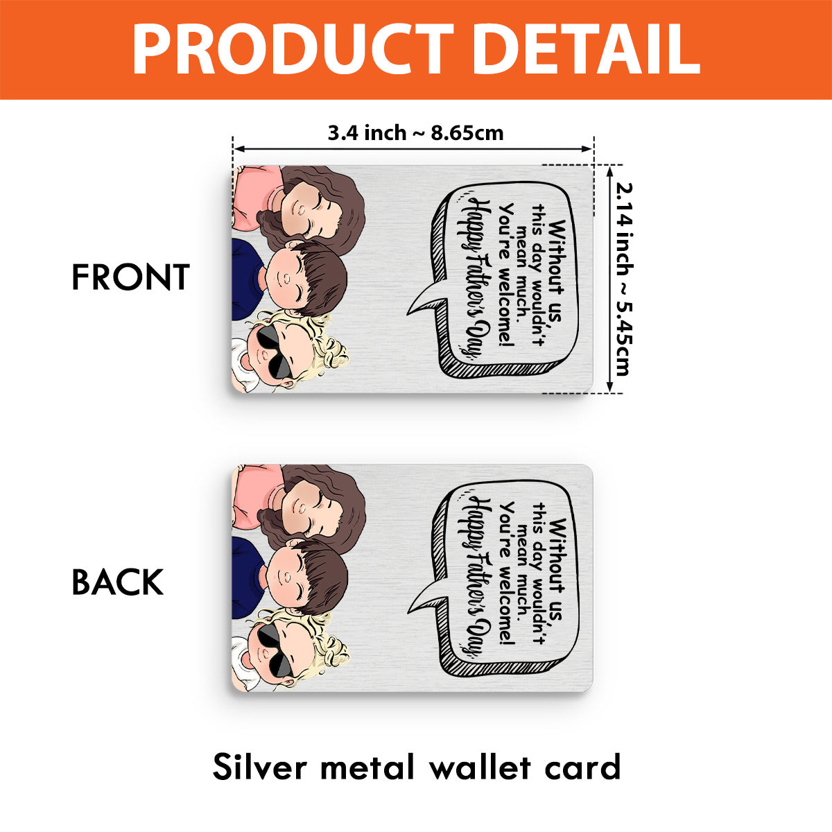 Ohne mich – Geschenk für Papa, Mama – Personalisierte Brieftaschenkarte