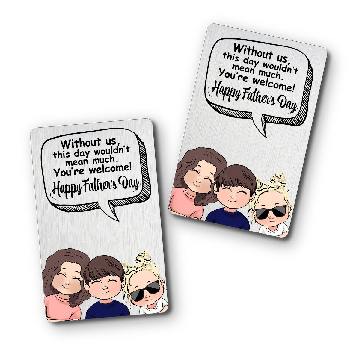 Ohne mich – Geschenk für Papa, Mama – Personalisierte Brieftaschenkarte