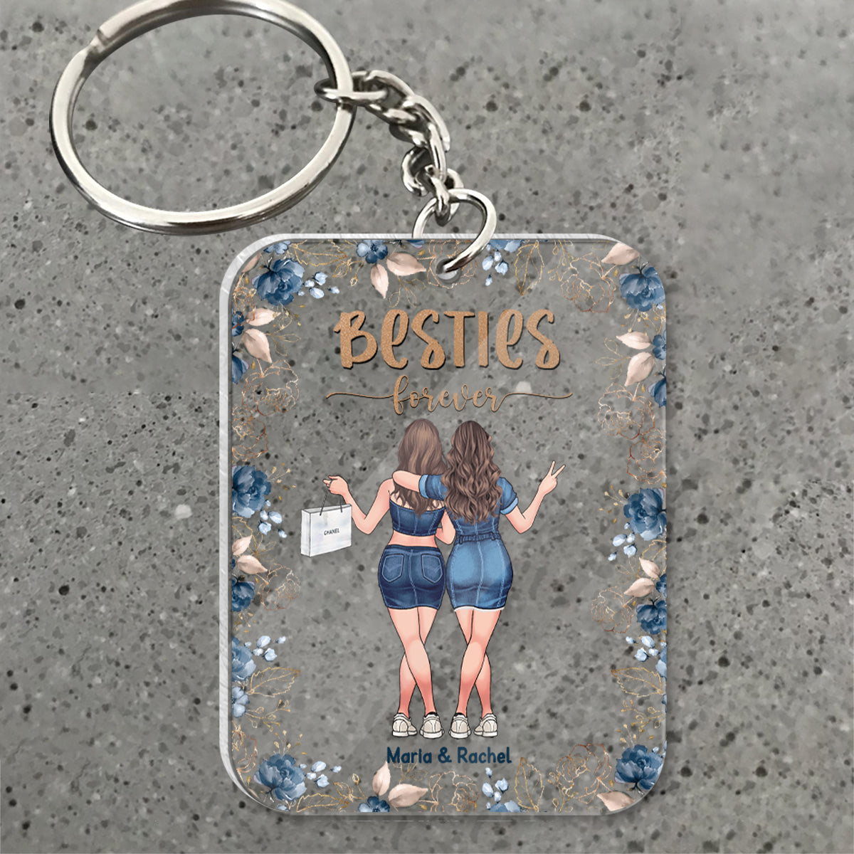 Für immer beste Freundinnen – Personalisierter transparenter Schlüsselanhänger für beste Freundinnen
