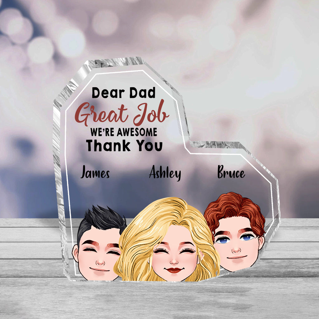 Lieber Papa, super gemacht! - Personalisierte Acrylplakette in individueller Form für den Vater