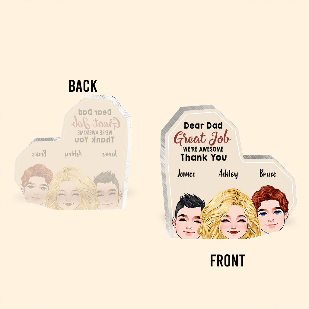 Lieber Papa, super gemacht! - Personalisierte Acrylplakette in individueller Form für den Vater