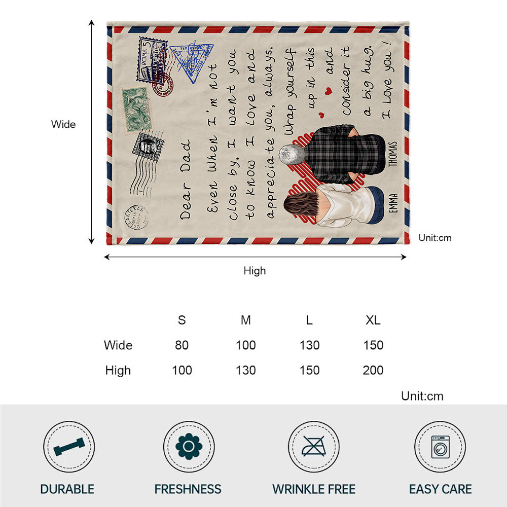 Dear Dad - Gift for dad, grandma, grandpa, mom, uncle, aunt, son, daughter, brother, sister, granddaughter, grandson, husband, wife, boyfriend, girlfriend, friend - Personalized Blanket