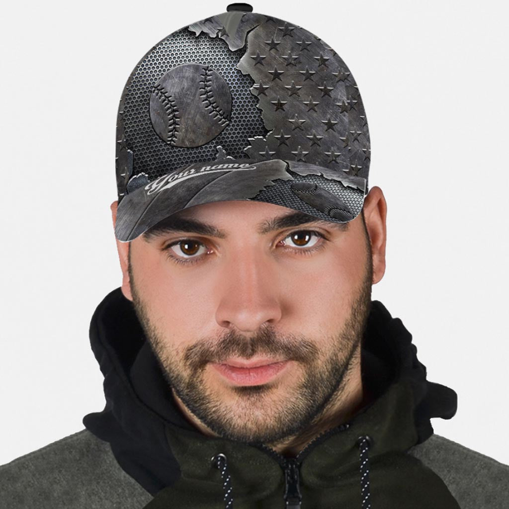 Personalisierte Baseballkappe mit aufgedruckten Belüftungslöchern