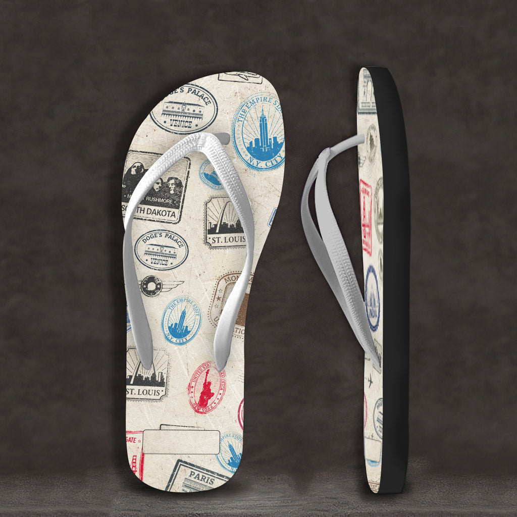 Landmark Stamps – Personalisierte Reise-Flip-Flops