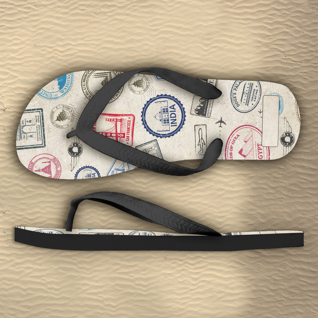 Landmark Stamps – Personalisierte Reise-Flip-Flops