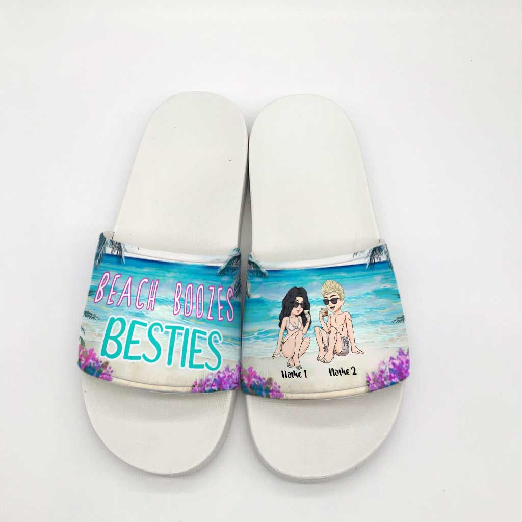 Beach Boozes Besties – Personalisierte Strandliebhaber-Sandalen