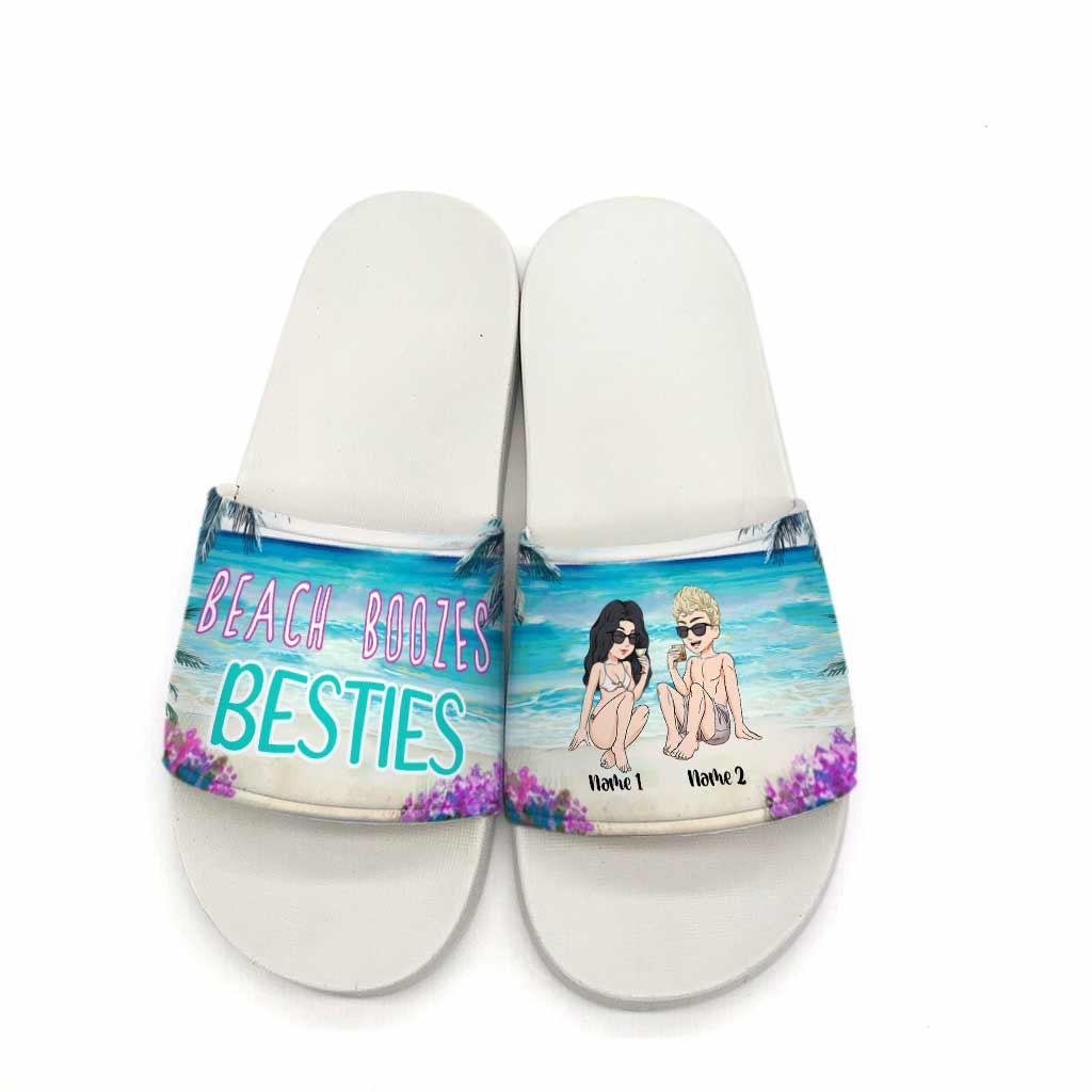 Beach Boozes Besties – Personalisierte Strandliebhaber-Sandalen