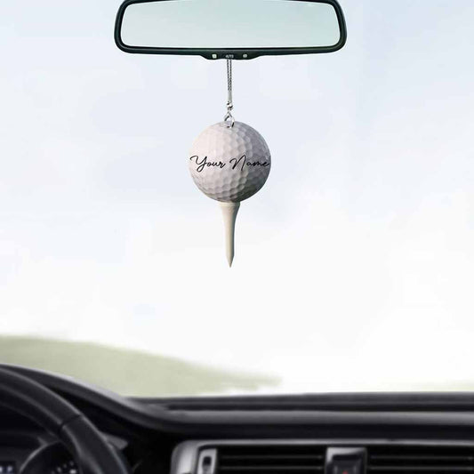 Personalisierter Auto-Anhänger in Form eines Golf-Tees (beidseitig bedruckt)