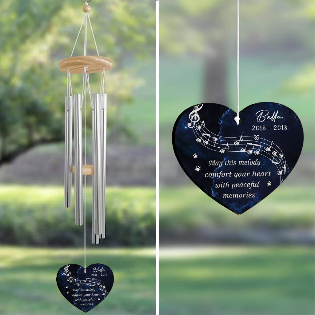 Möge diese Melodie Ihnen Trost spenden – personalisiertes Windspiel für Hunde