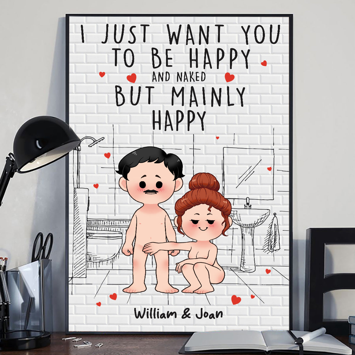 Save Water Shower Together - Personalized Couple Canvas And Poster