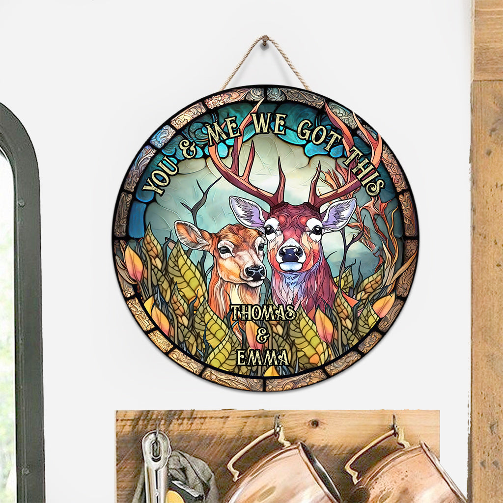 Du und ich, wir schaffen das – Personalisiertes Jagd-Rundholzschild