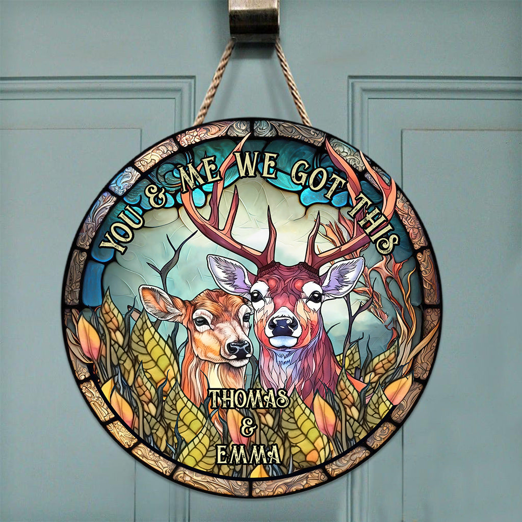 Du und ich, wir schaffen das – Personalisiertes Jagd-Rundholzschild