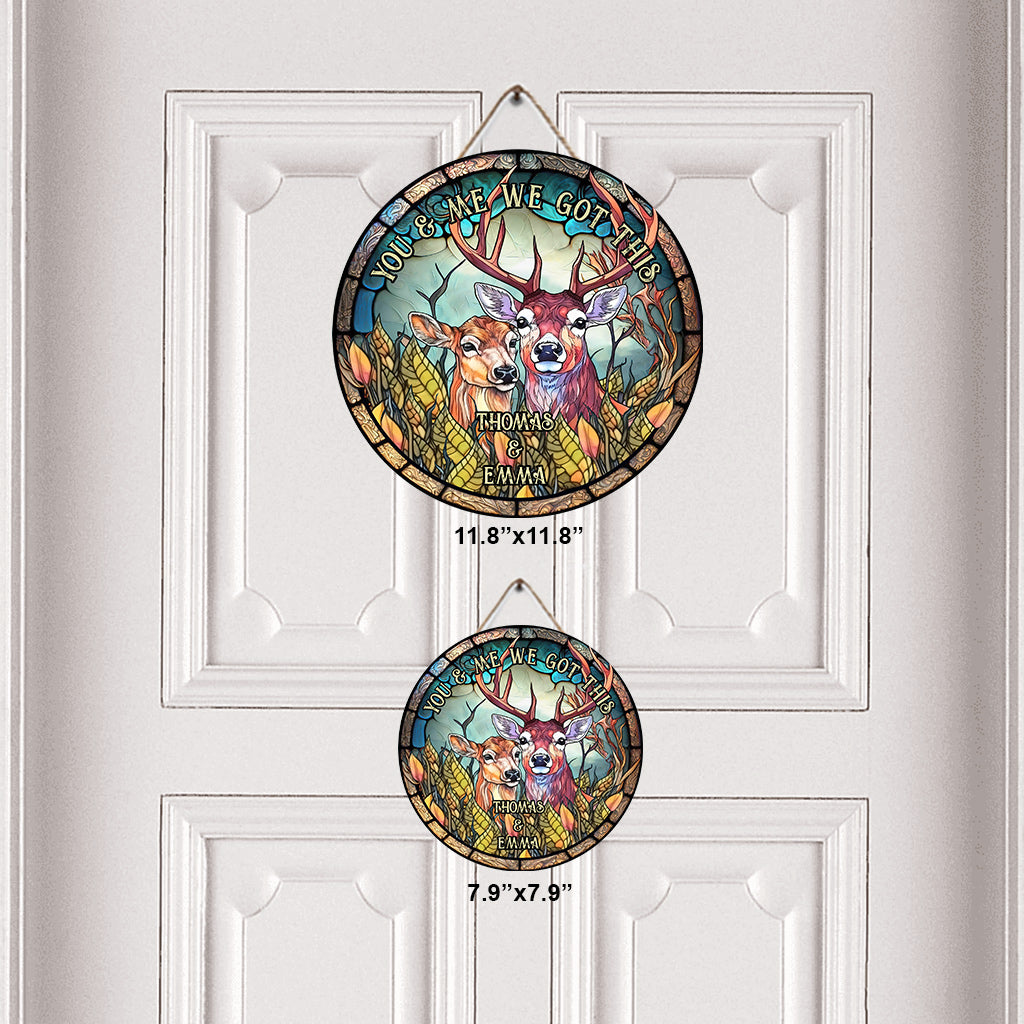 Du und ich, wir schaffen das – Personalisiertes Jagd-Rundholzschild