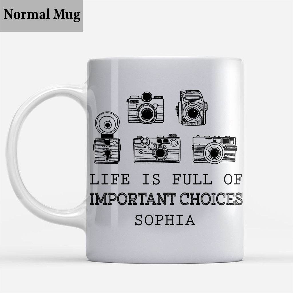 Das Leben steckt voller wichtiger Entscheidungen – personalisierter Fotobecher