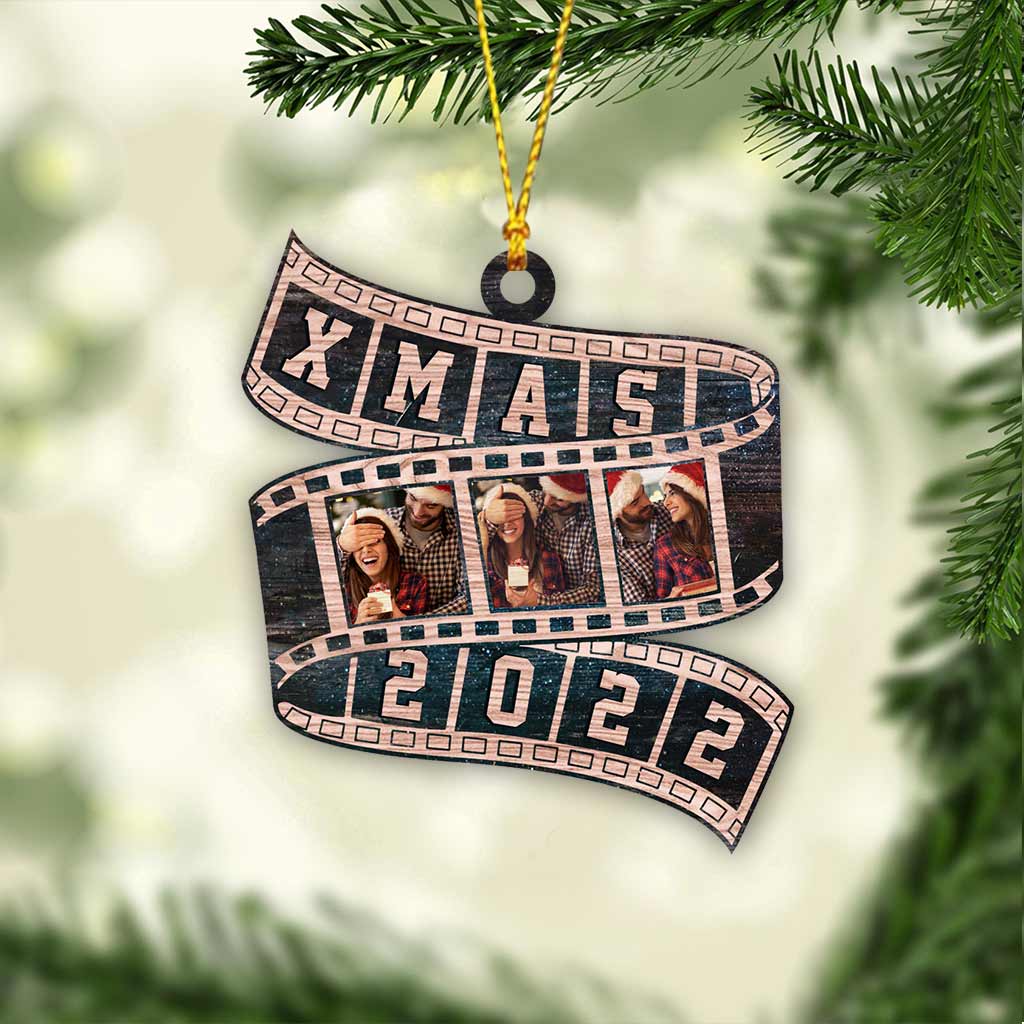 Weihnachts-Pärchen-Filmrolle 2022 – Personalisierter Weihnachtsschmuck für Paare (beidseitig bedruckt)
