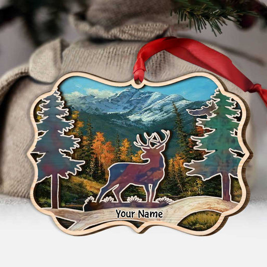 Hunting Deer - Personalized Christmas Hunting Layered Wood Ornament