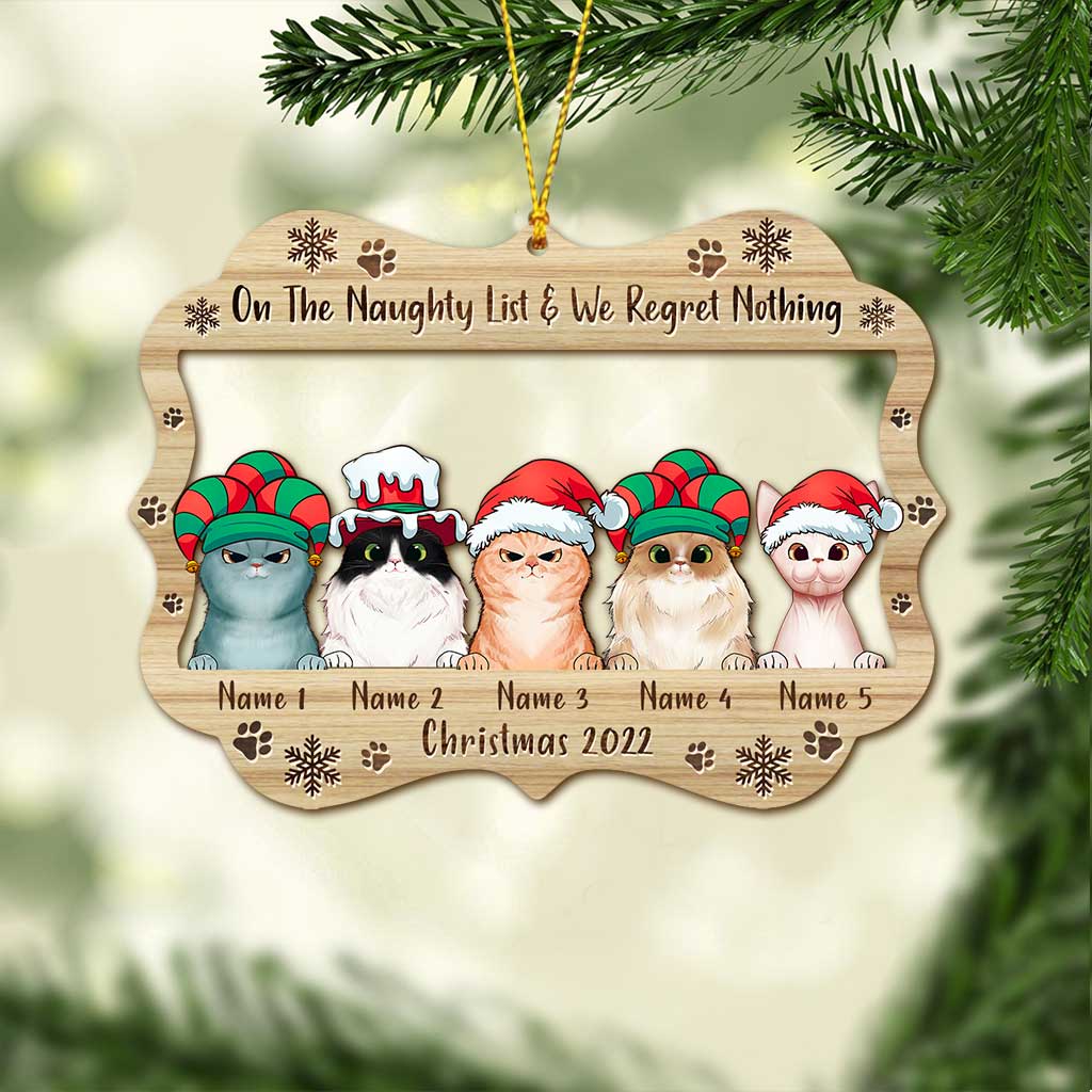 Lovely Cat Paws - Personalized Christmas Cat Ornament (Printed On Both Sides)