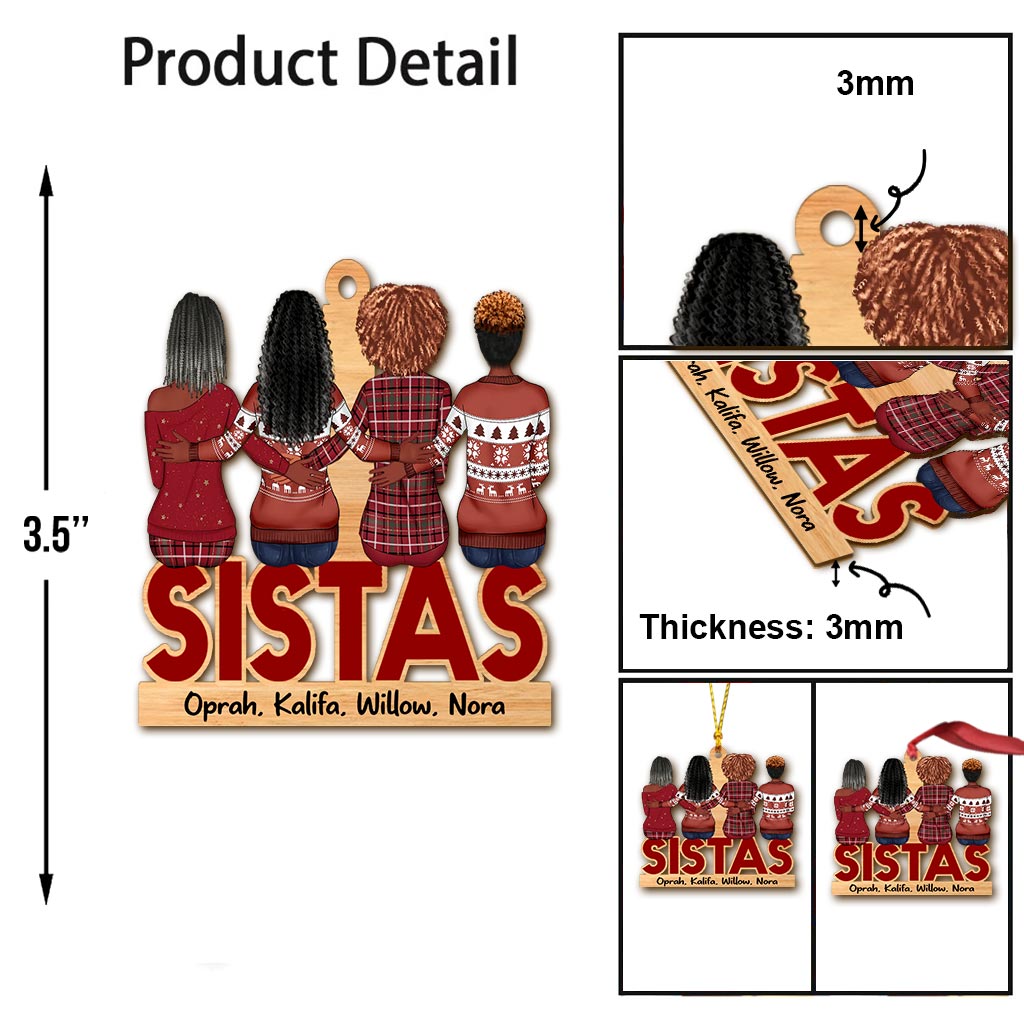 Sistas – Personalisierter Weihnachtsschmuck für beste Freundinnen