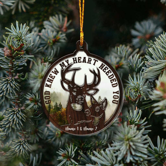 Gott wusste, dass mein Herz dich brauchte – Personalisierter Weihnachtsschmuck „Jagd-Schichten“