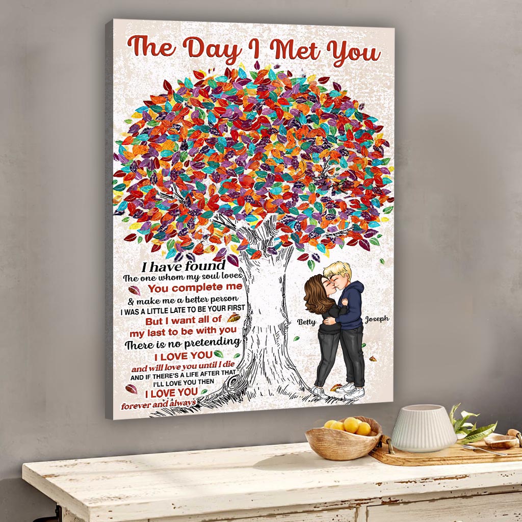 The Day I Met You - Personalized Couple Canvas And Poster