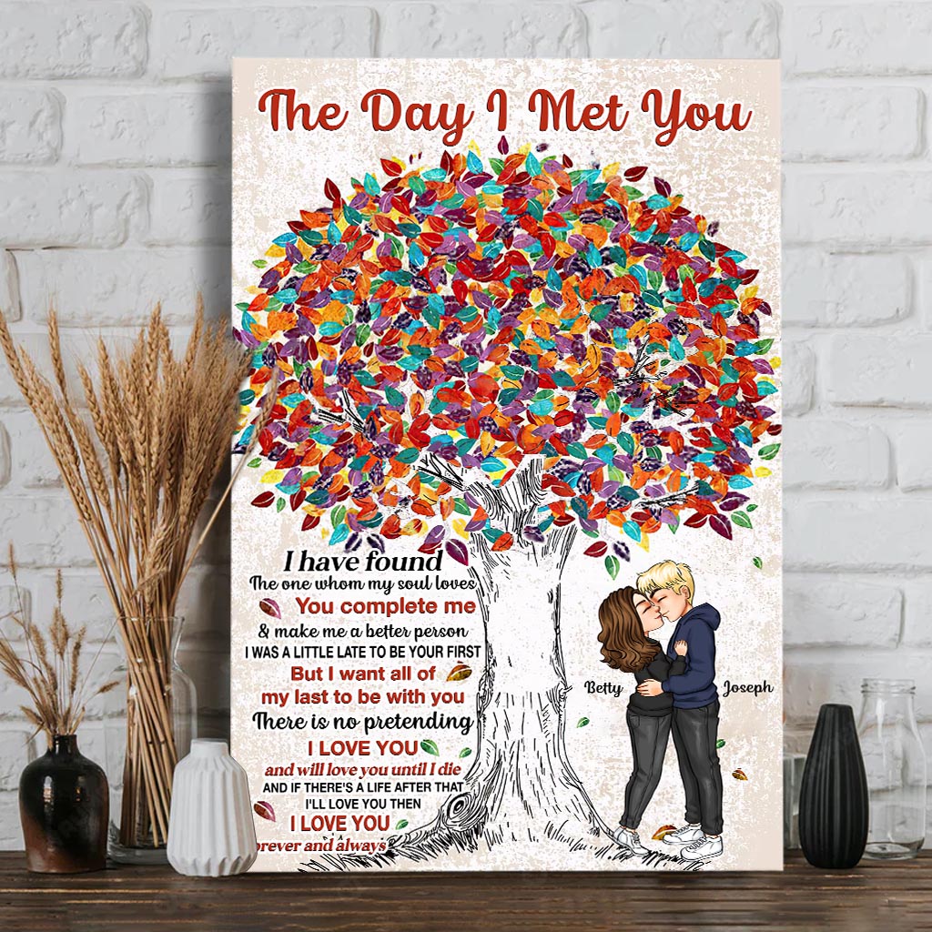 The Day I Met You - Personalized Couple Canvas And Poster