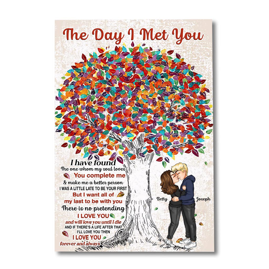 The Day I Met You - Personalized Couple Canvas And Poster
