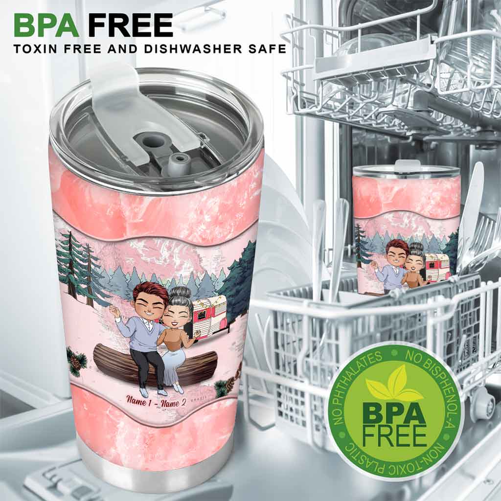 Ich liebe dich mehr als Camping – personalisierter Pärchenbecher