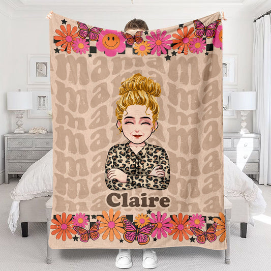 Retro Mama - Personalized Mother's Day Mother Blanket